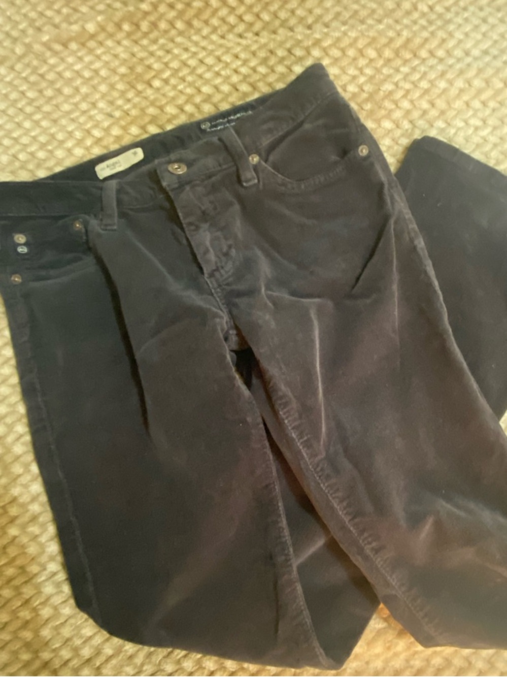 Ag Adriano Goldschmied Dark Charcoal Corduroy Bootcut Jeans
